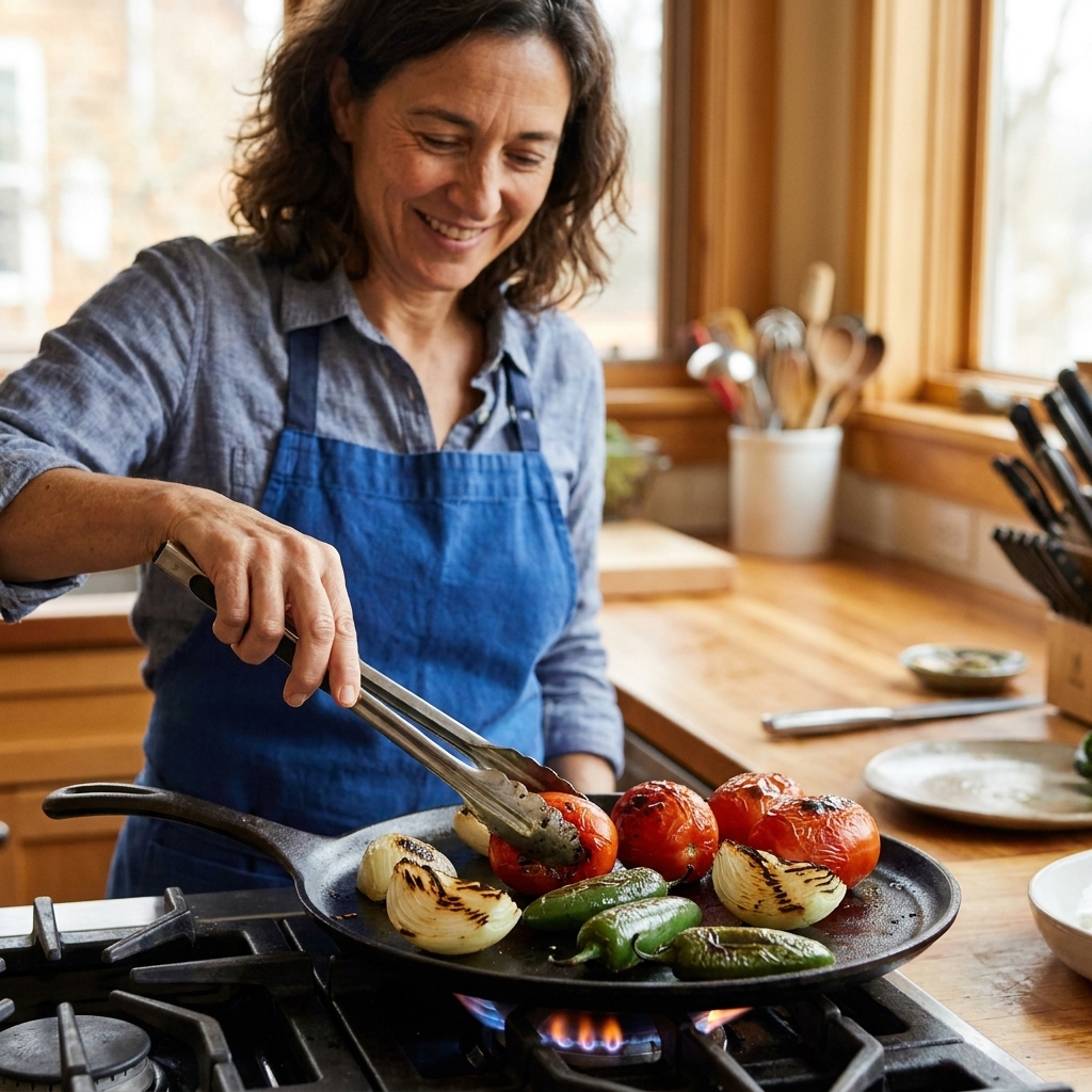 Comal, Oven, or Grill? Roasting Veggies for Salsa